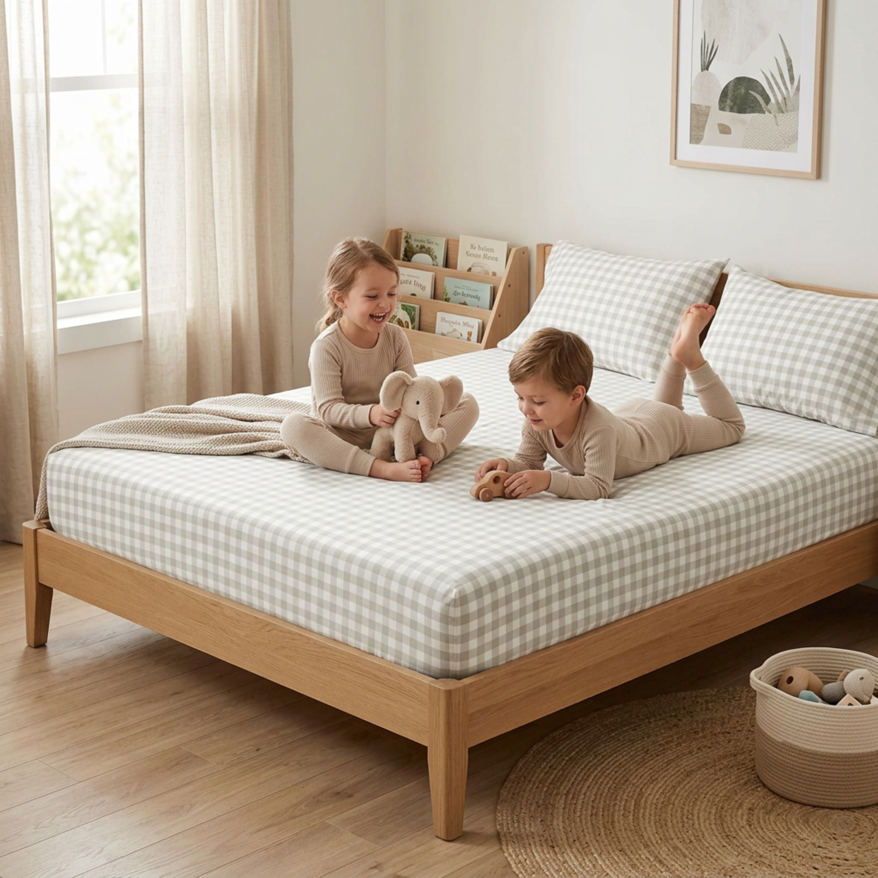 Organic Kids Fitted Sheet - Weaves - Makemake Organics
