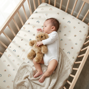 Organic Crib Sheet - Over The Rainbow - Makemake Organics