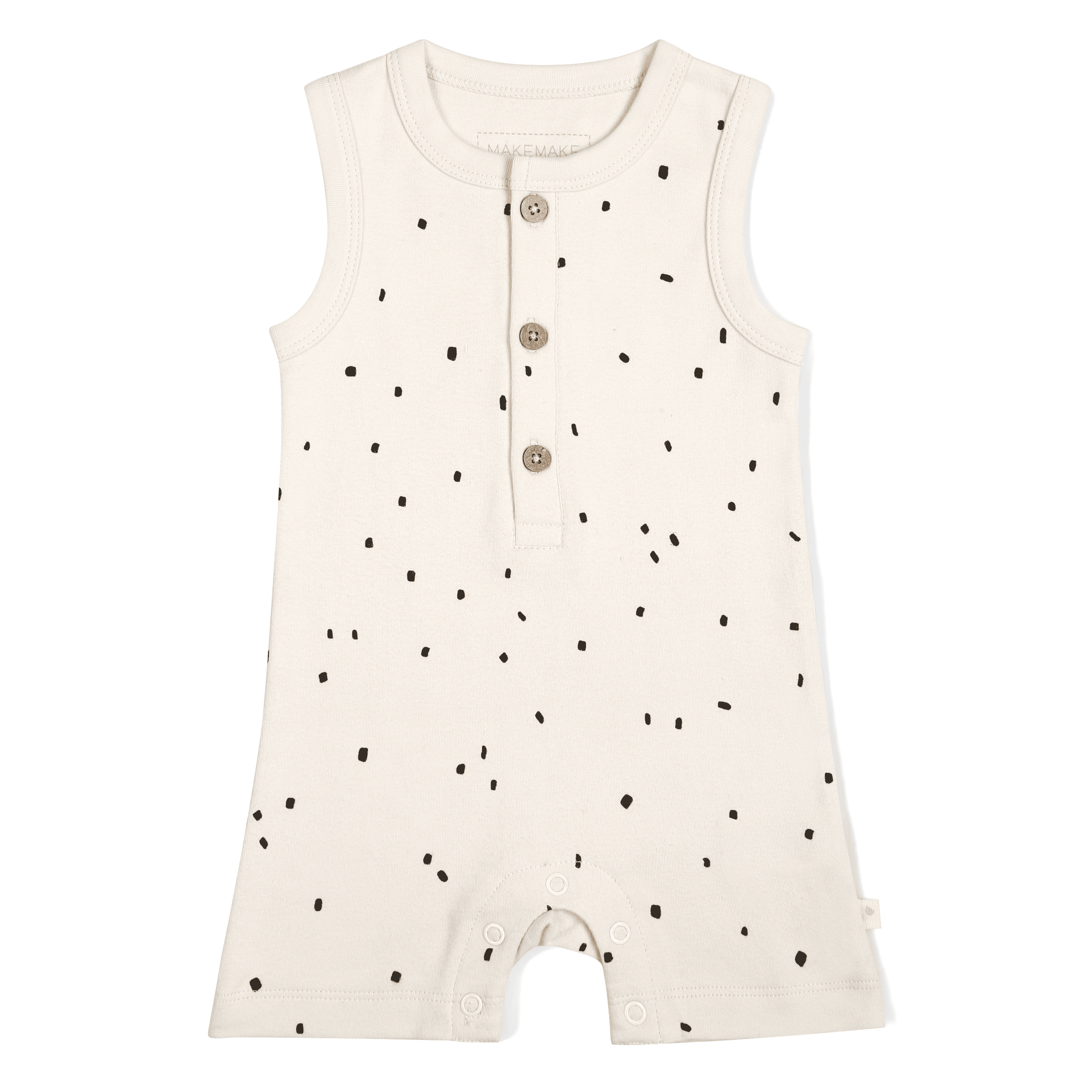 Organic Baby Short Romper - Pixie Dots - Makemake Organics
