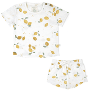 Organic Boys Top and Shorts 2 Piece Set - Citron - Makemake Organics