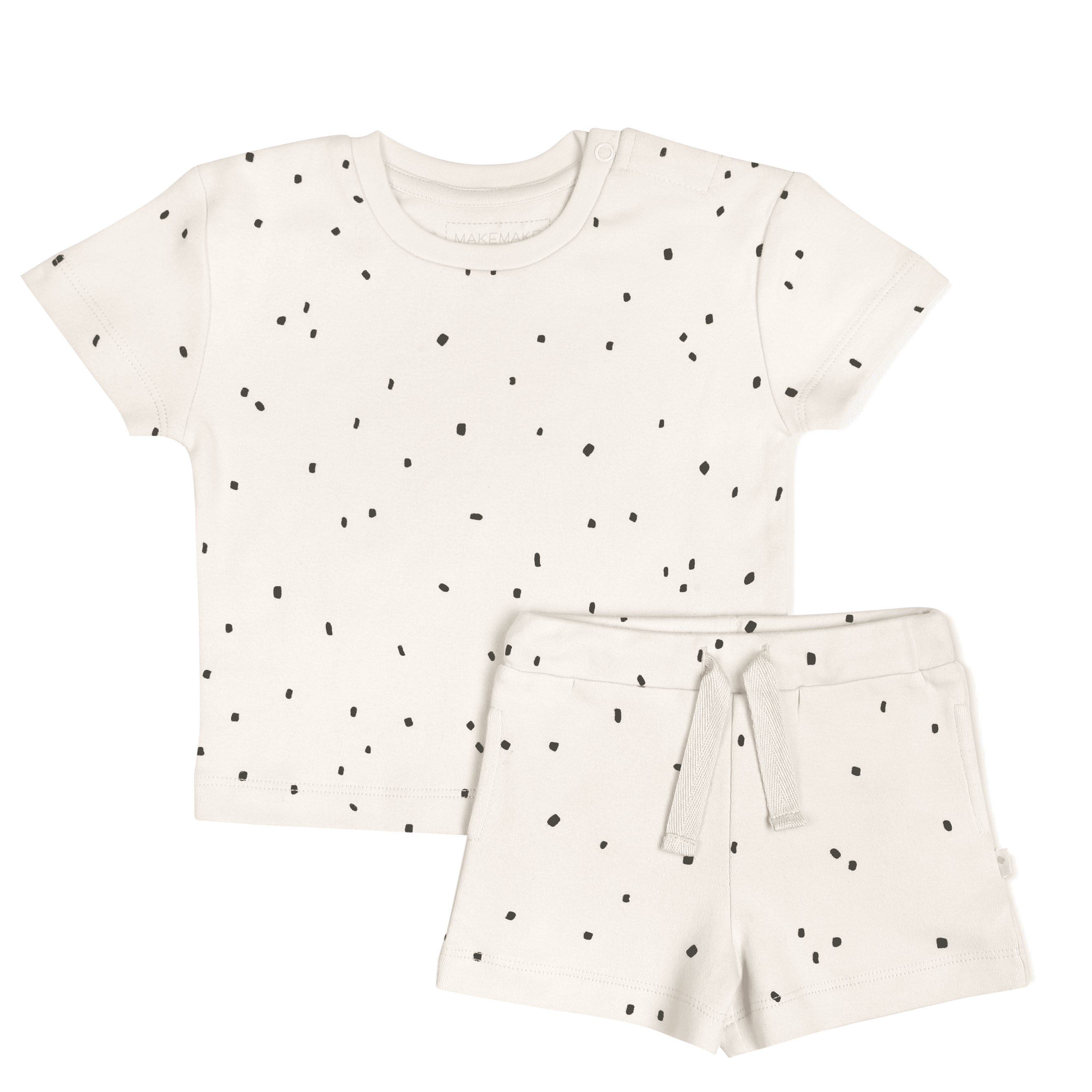 Organic Baby Toddler Tee and Shorts Set - Pixie Dots - Makemake Organics
