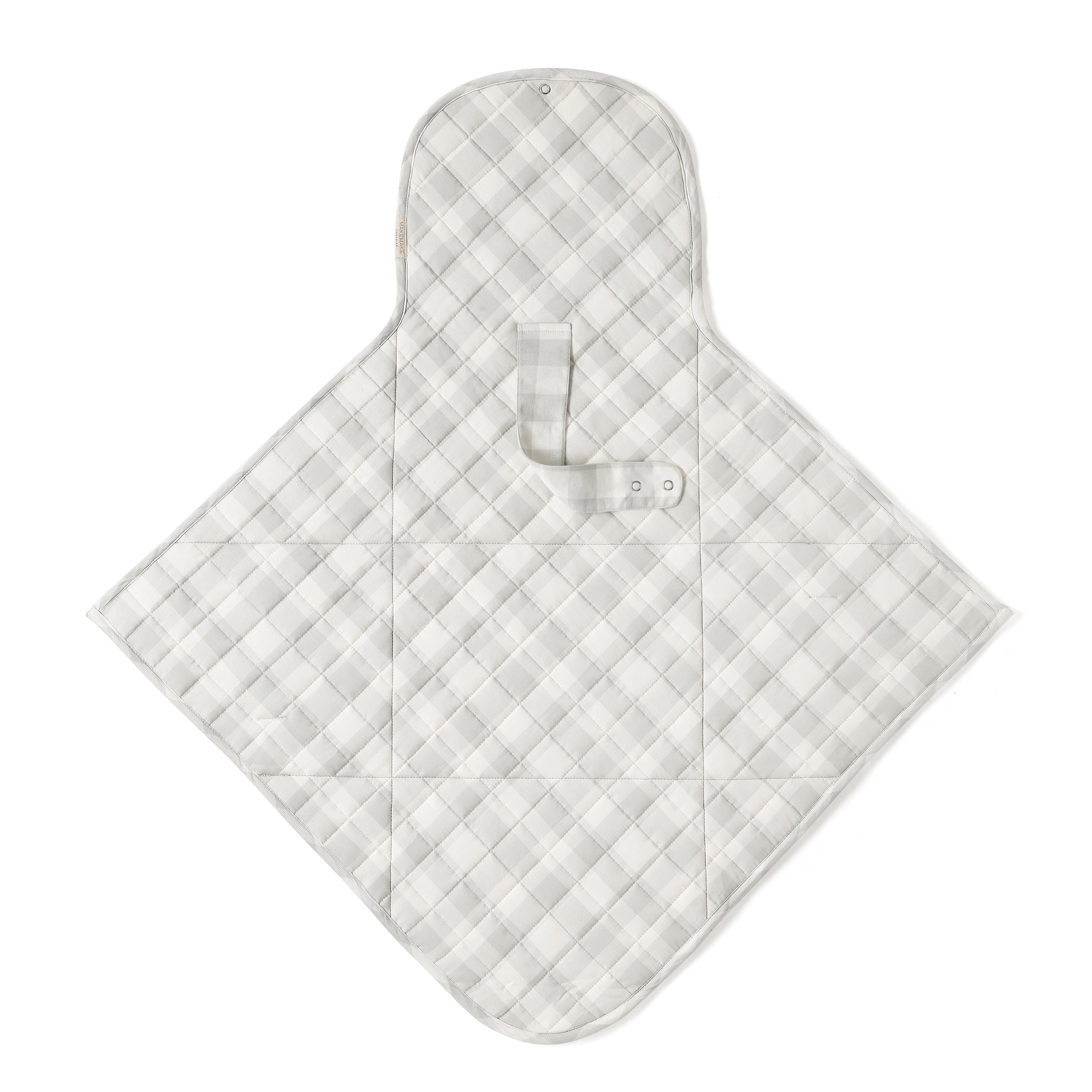 Organic Portable Changing Mat - Plaid Grey - Makemake Organics