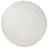 Organic Cotton Quilted Round Play Mat - Oat Stripes and Gray Fleck Reversible - Makemake Organics