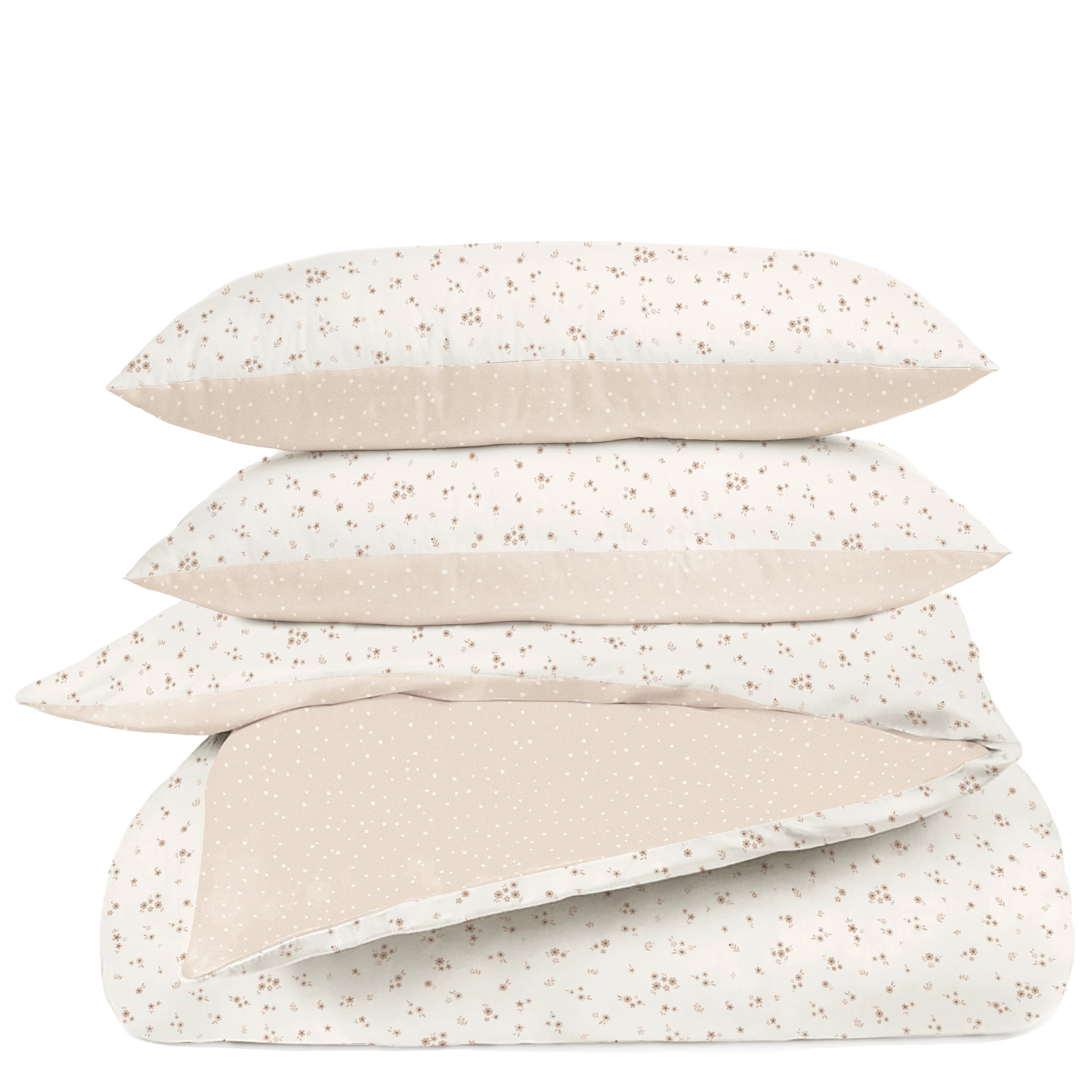 Organic Duvet Cover - Bloom & Polka Dots - Makemake Organics