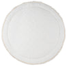 Organic Cotton Quilted Round Play Mat - Oat Stripes and Gray Fleck Reversible - Makemake Organics
