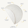Organic Cotton Quilted Round Play Mat - Oat Stripes and Gray Fleck Reversible - Makemake Organics