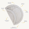 Organic Cotton Quilted Round Play Mat -  Slate Gray - Makemake Organics