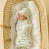 Organic Swaddle Blanket & Top Knot Hat - Wild Safari - Makemake Organics