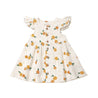 Organic Flutter Dress - Tangerine - Makemake Organics