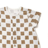 Organic Short Romper - Chequer - Makemake Organics