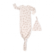 Organic Baby Sleep Gown Knotted - Seashells - Makemake Organics