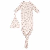 Organic Baby Sleep Gown Knotted - Seashells - Makemake Organics