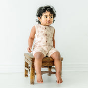 Organic Baby Short Romper - Seashells - Makemake Organics