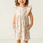 Organic Baby Flutter Dress - Seashells - Makemake Organics