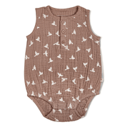 Organic Baby Bubble Onesie Muslin - Flock - Makemake Organics