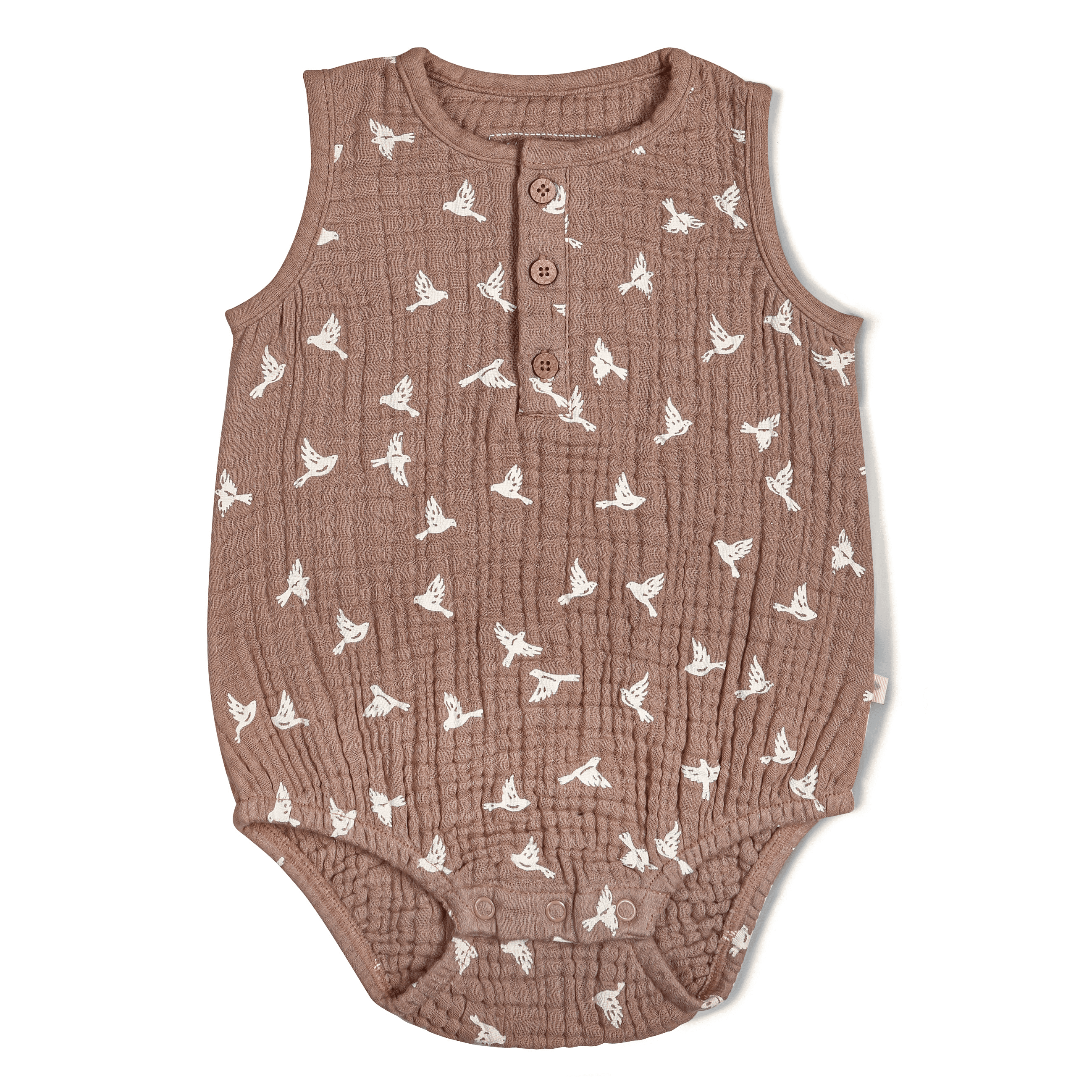 Organic Baby Bubble Onesie Muslin - Flock - Makemake Organics