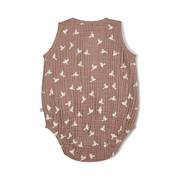 Organic Baby Bubble Onesie Muslin - Flock - Makemake Organics