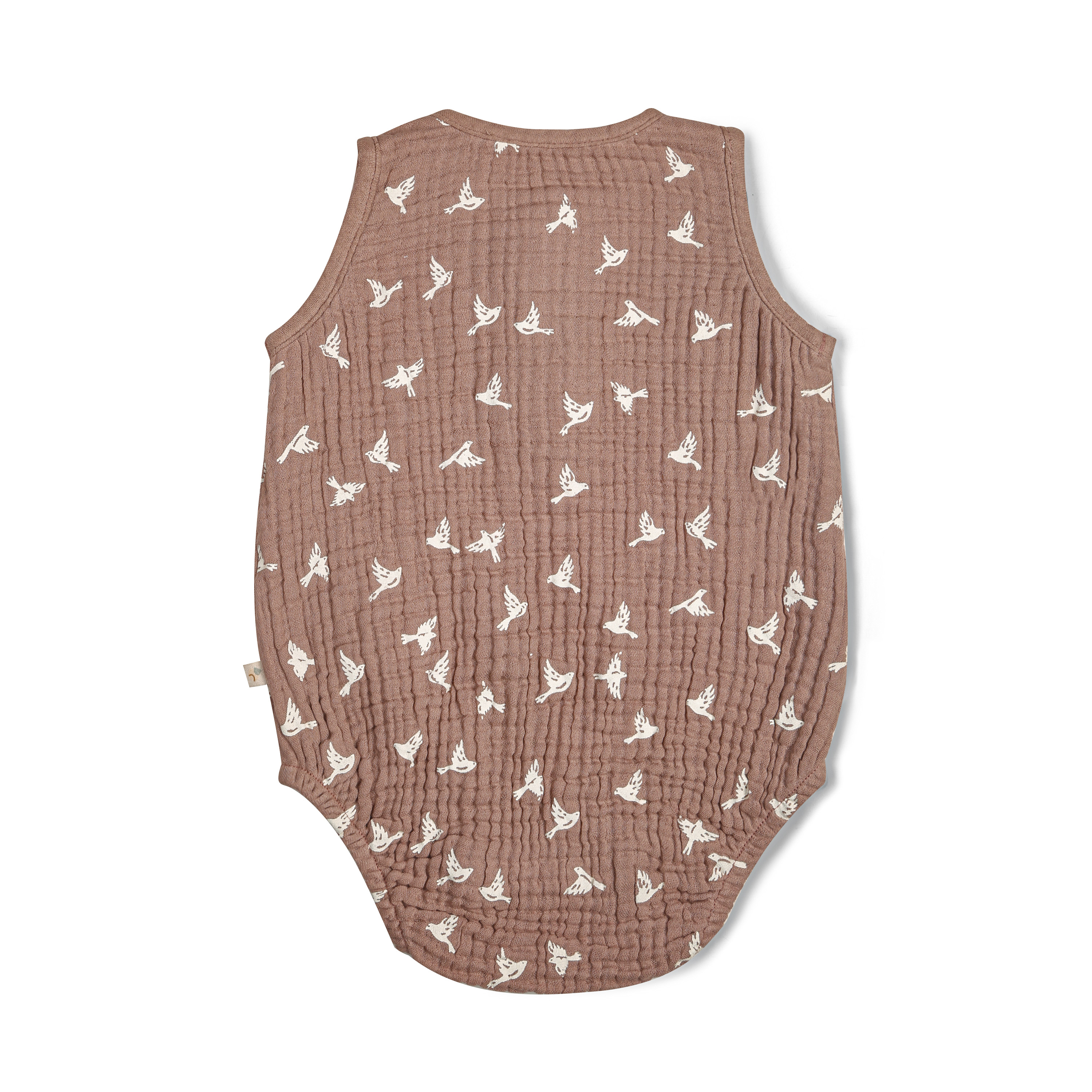 Organic Baby Bubble Onesie Muslin - Flock - Makemake Organics