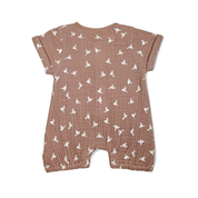 Organic Baby Short Bubble Romper - Flock - Makemake Organics