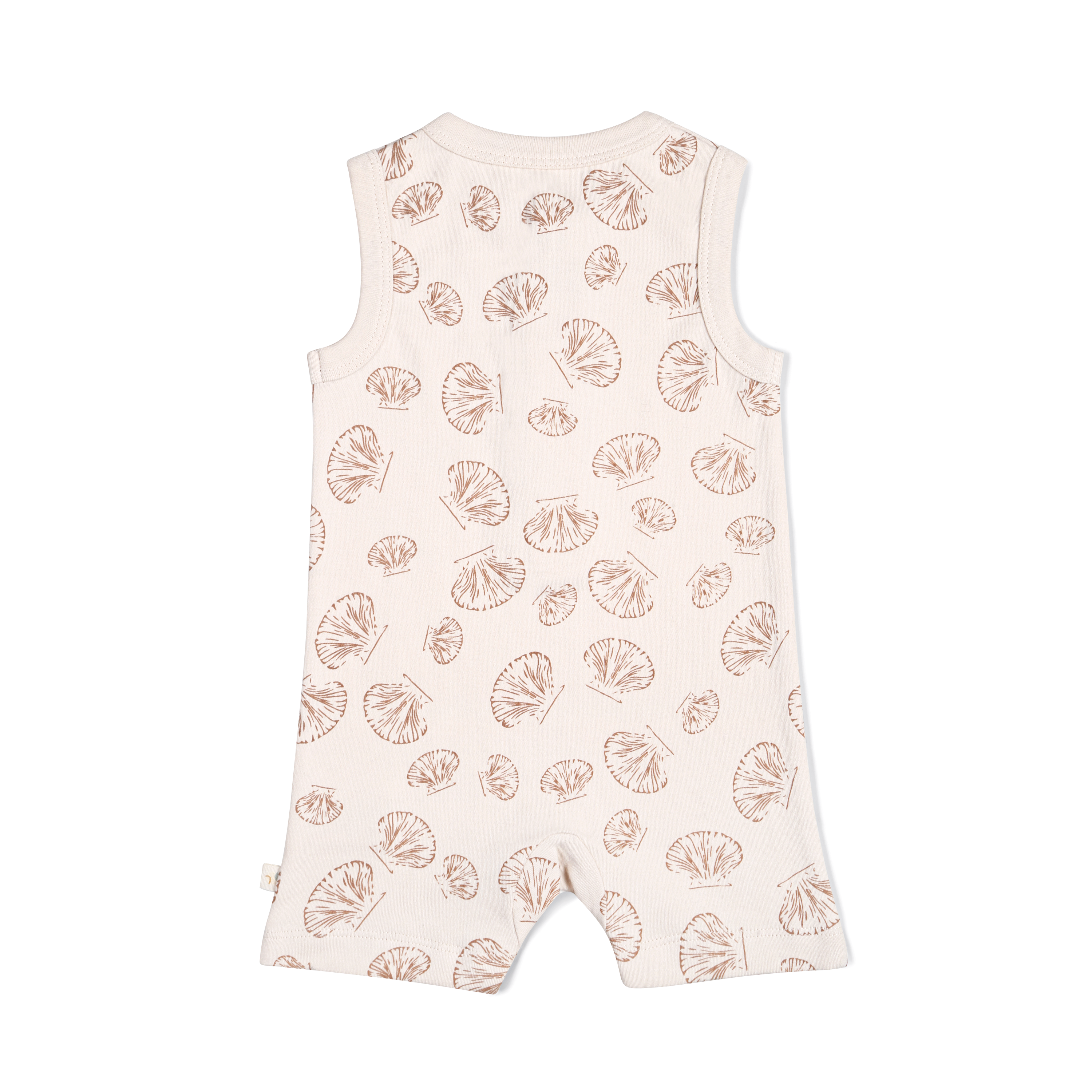 Organic Baby Short Romper - Seashells - Makemake Organics