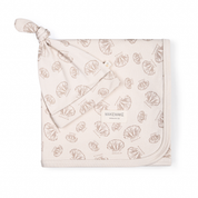 Organic Baby Swaddle Blanket & Hat - Seashells - Makemake Organics