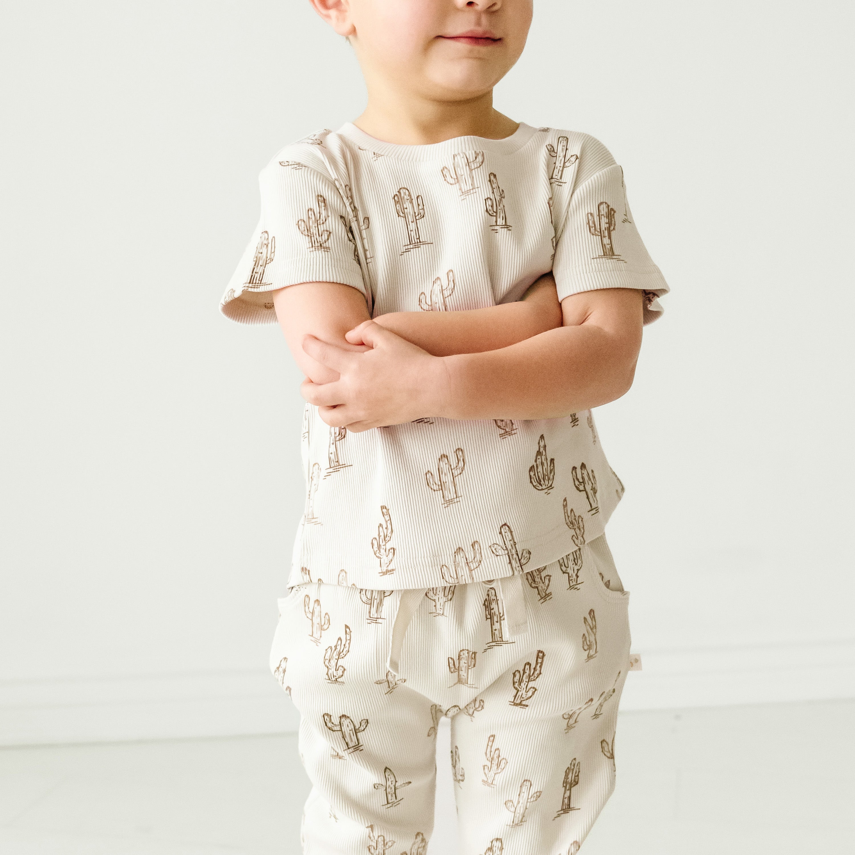 Organic Baby Toddler Harem Pants - Cactus - Makemake Organics