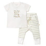 Organic Toddler T-shirt & Pant Set - Make Your Own Magic - Makemake Organics