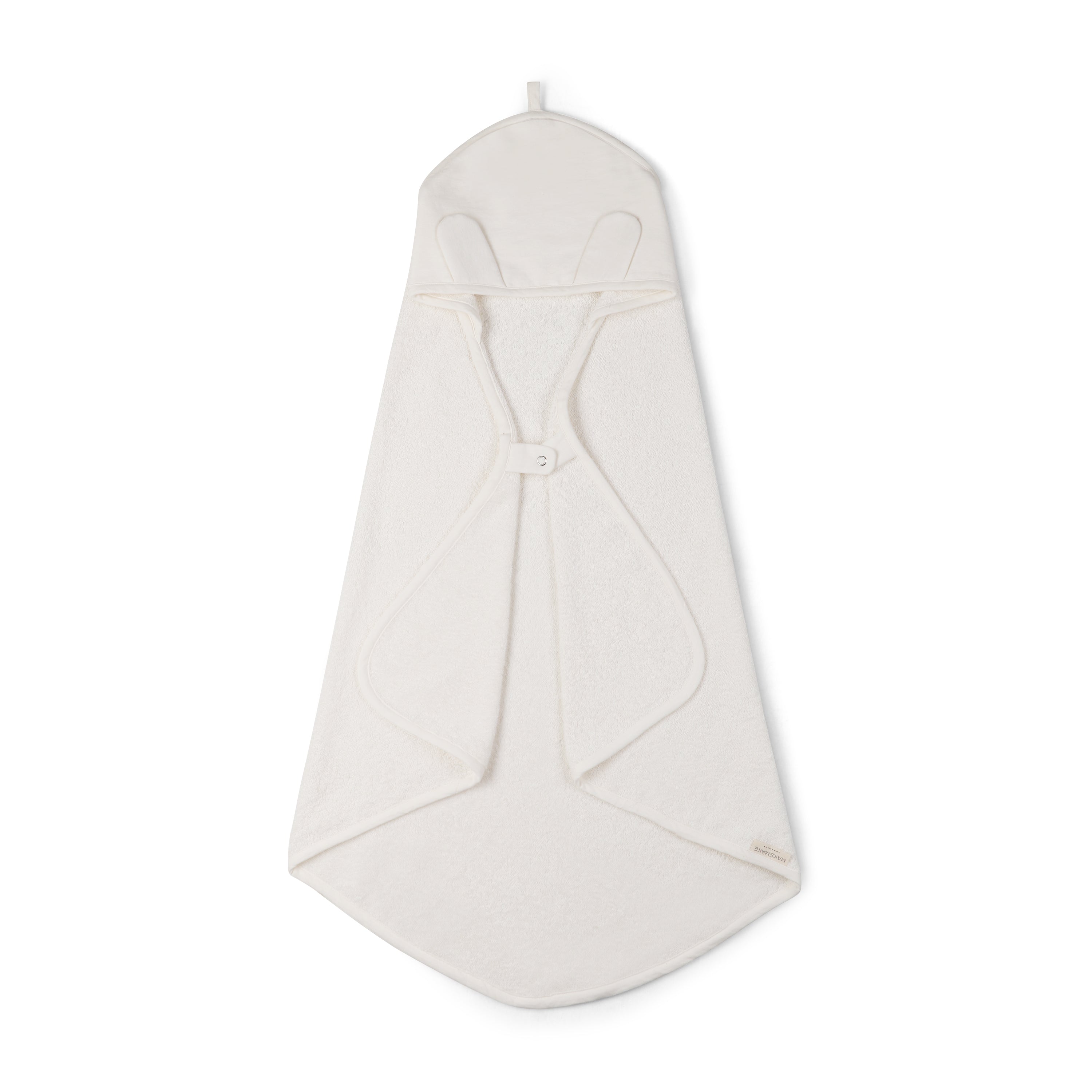 Organic Cotton Hooded Baby Towel & Poncho - Alabaster - Makemake Organics