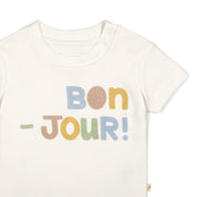 Organic Kids T-Shirts - Bonjour - Makemake Organics