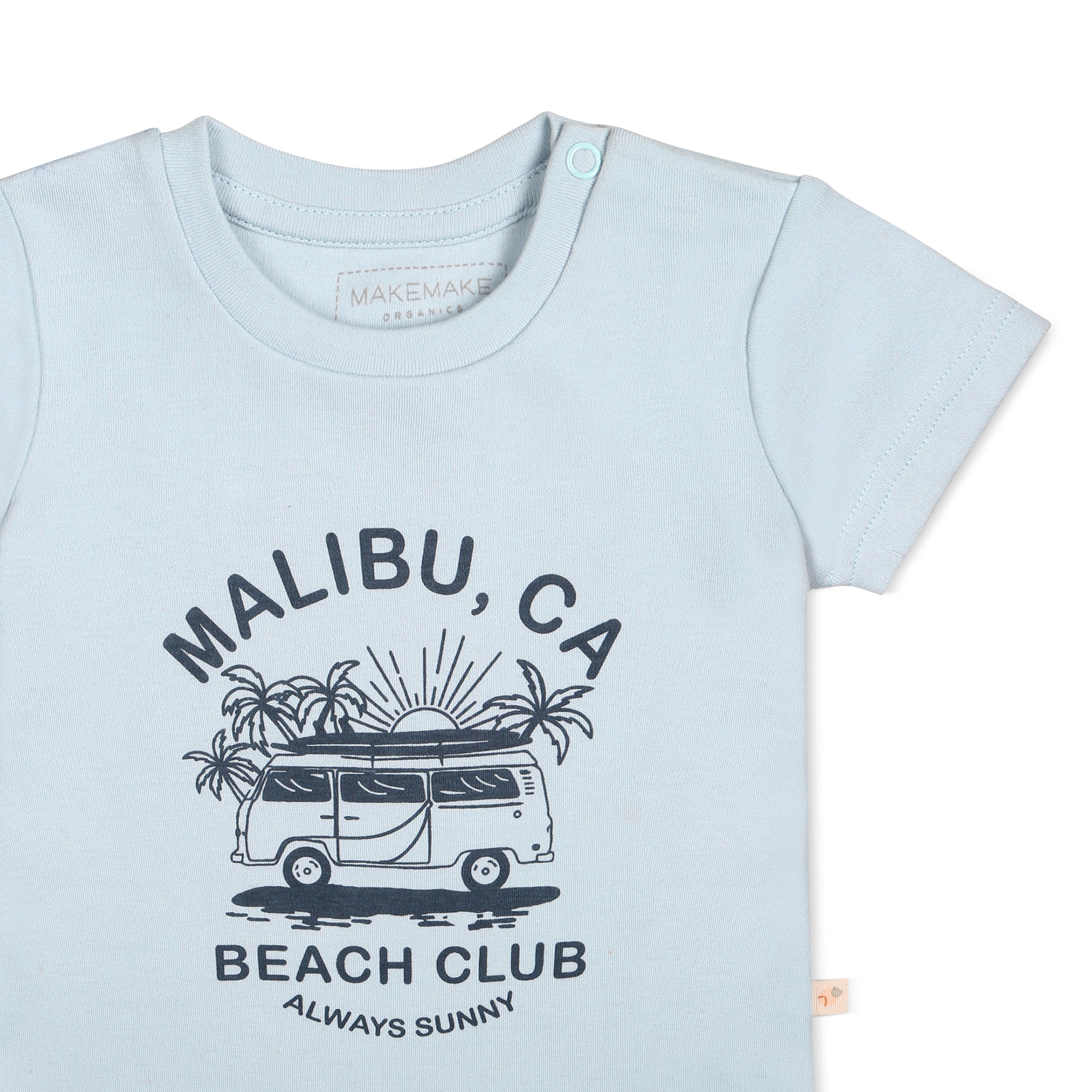 Organic Kids T-Shirts - Malibu Beach Club - Makemake Organics