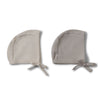 Organic Cotton Bonnet Hat - Fog Solid & Oat Solid - Makemake Organics