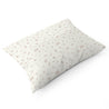 A soft Organic Cotton Toddler Pillowcase - Bloom with a delicate floral pattern on a white background, isolated and viewed from a slight angle by Makemake Organics.