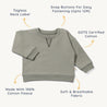 Organic Sweatshirt - Olive Solid - Makemake Organics