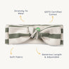 Organic Headwrap - Driftwood & Basil Stripes - Makemake Organics