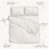 Organic Cotton Duvet Cover - Lola Blush Pink & Thistle Gray Groovy Stripes - Makemake Organics