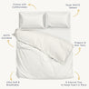Organic Cotton Duvet Cover - Dotty & Riley Shell Stripes (Open Box) - Makemake Organics