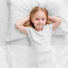 Organic Cotton Toddler Pillowcase - Cobi Blue Fleck - Makemake Organics