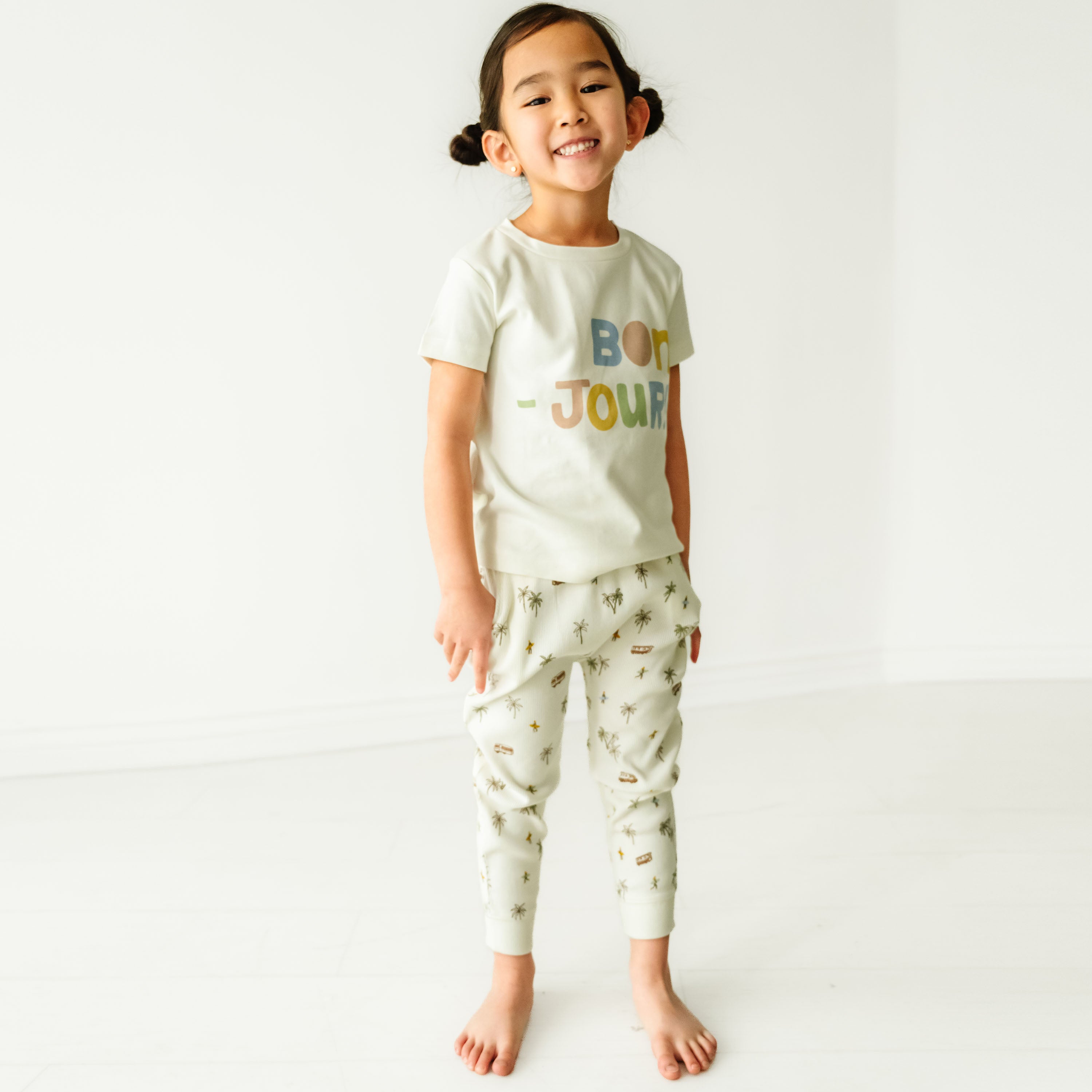 Organic Kids T-Shirts - Bonjour - Makemake Organics