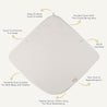 Organic Cotton Hooded Baby Towel & Poncho - Alabaster - Makemake Organics