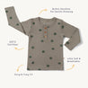 Organic Long Sleeve Tee - Olive Dots - Makemake Organics