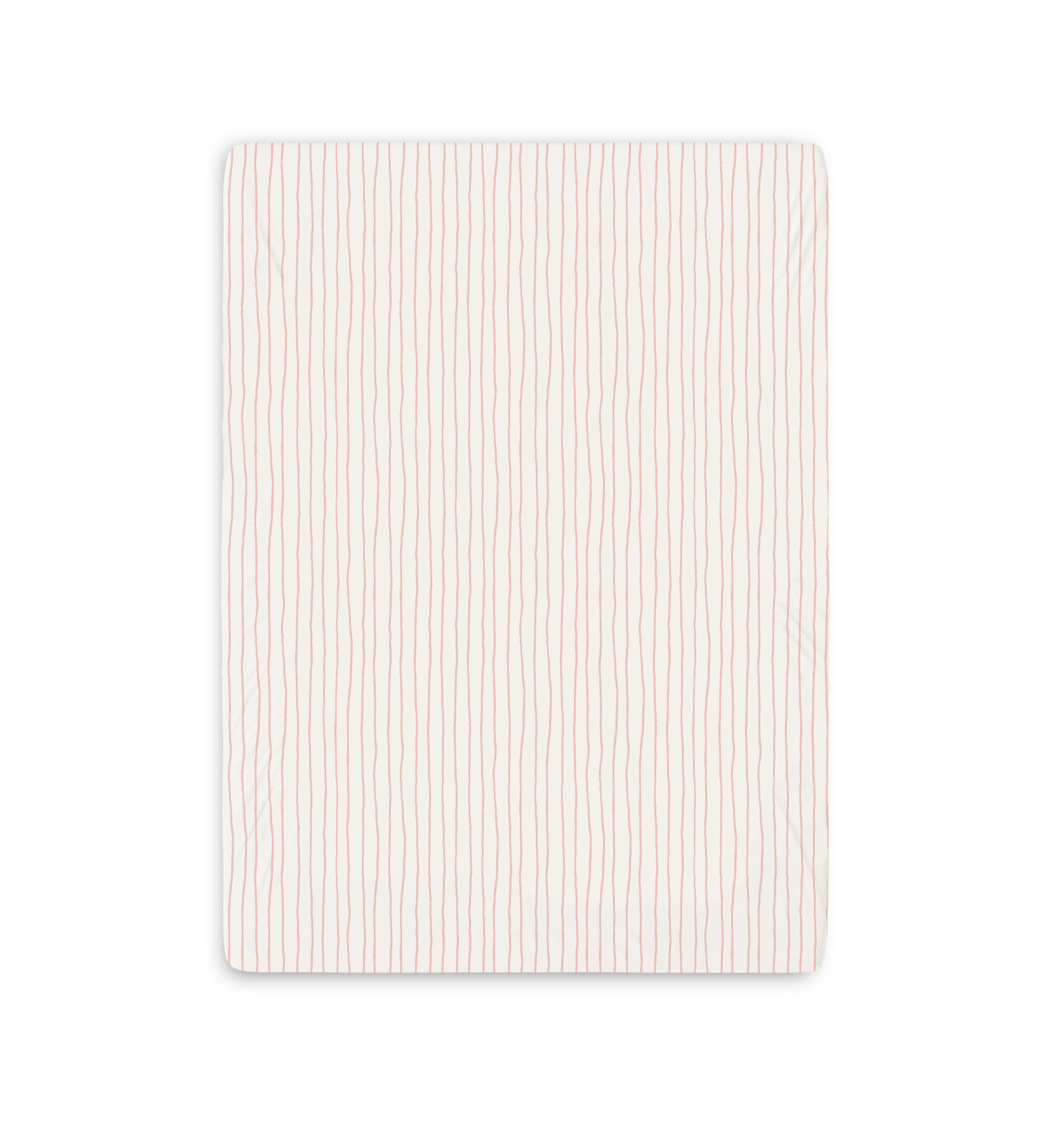 Mini Crib Fitted Sheet - Lola Blush Groovy Stripes (Open Box) - Makemake Organics