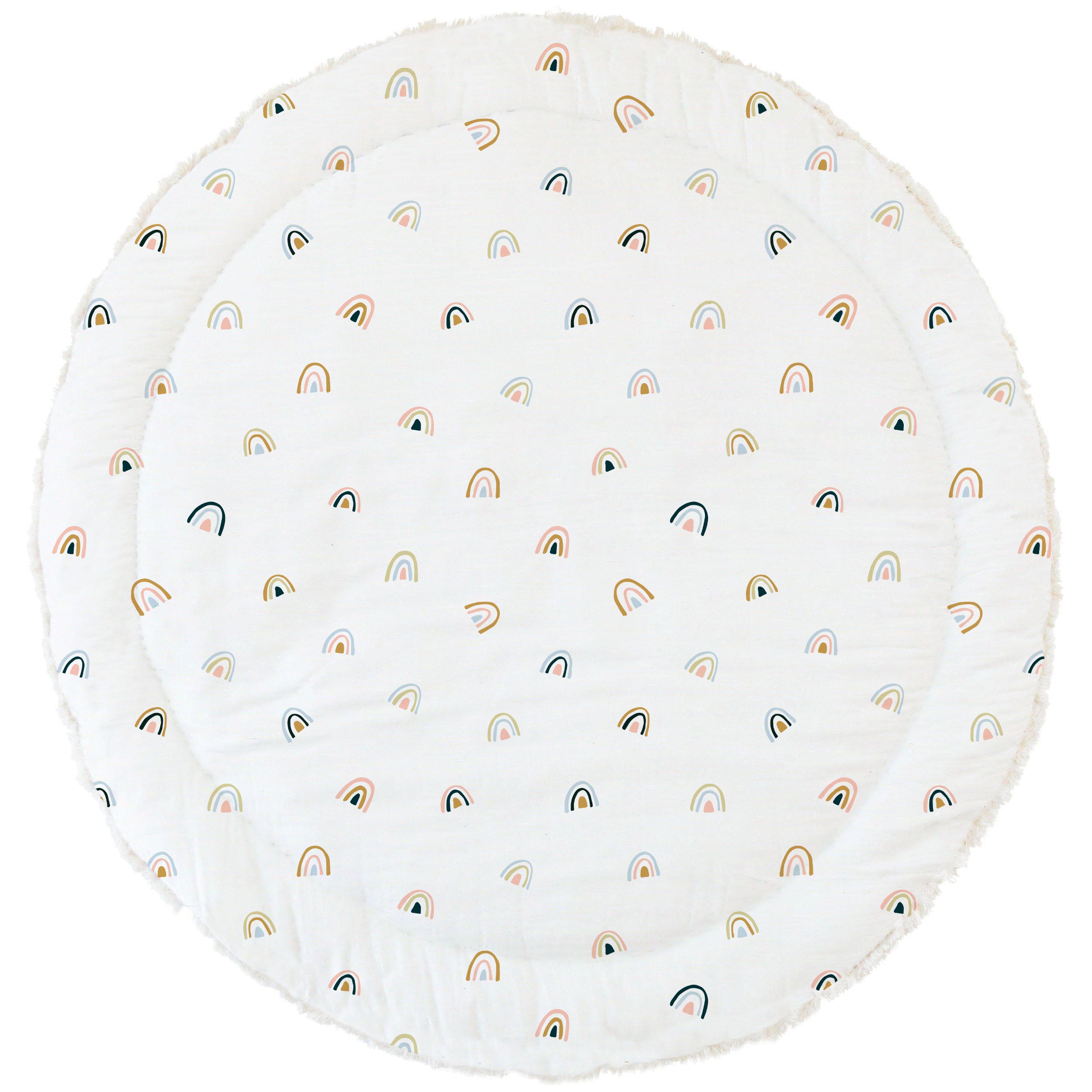 Organic Cotton Quilted Play Mat- Rainbow - Makemake Organics