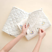 Organic Portable Changing Mat - Pebble Blue - Makemake Organics