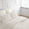Organic Duvet Cover - Riley Shell & Thistle Gray Stripes (Open Box) - Makemake Organics