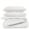 Organic Duvet Cover - Riley Shell & Thistle Gray Stripes (Open Box) - Makemake Organics