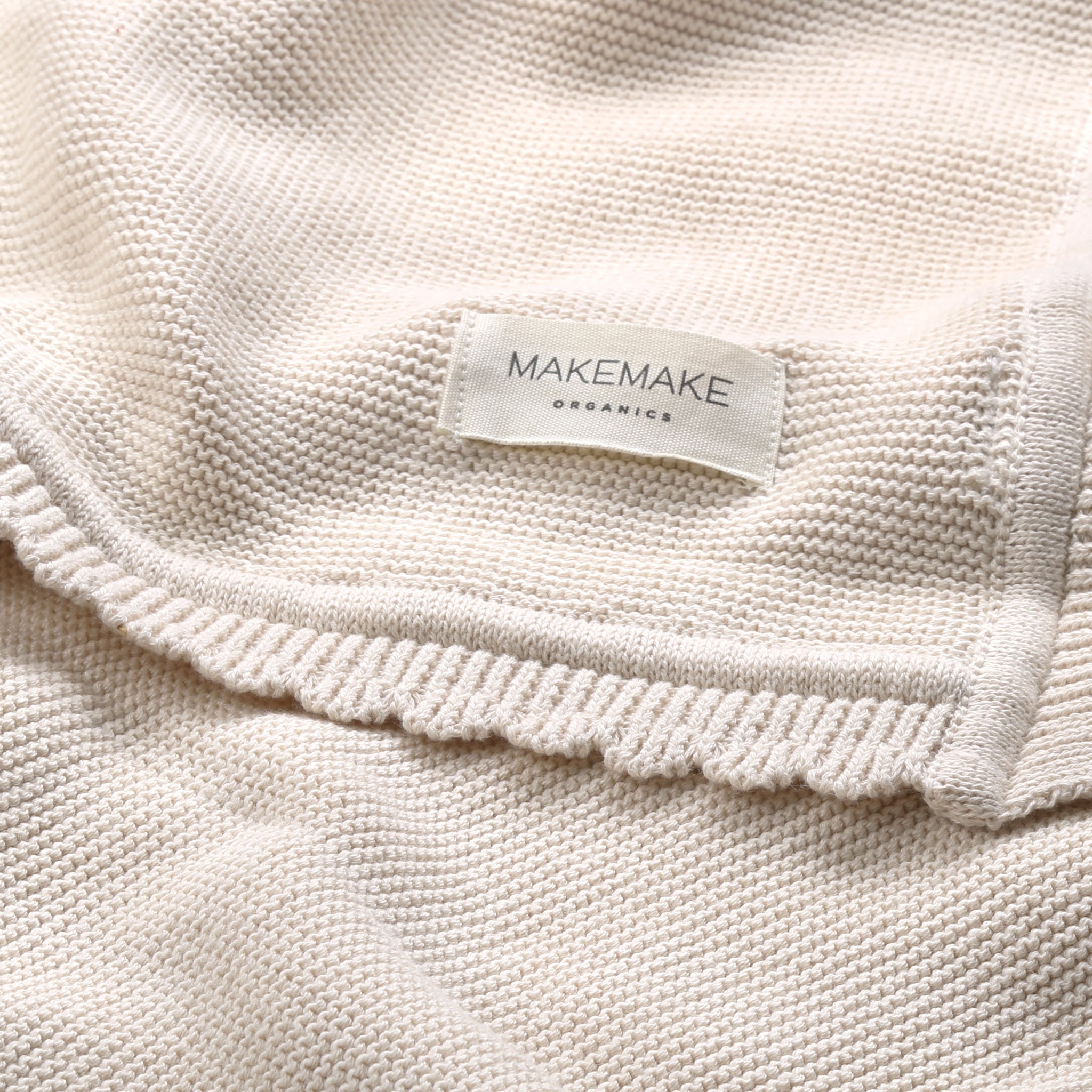 Organic Cotton Scalloped Baby Blanket - Nora Shell - Makemake Organics