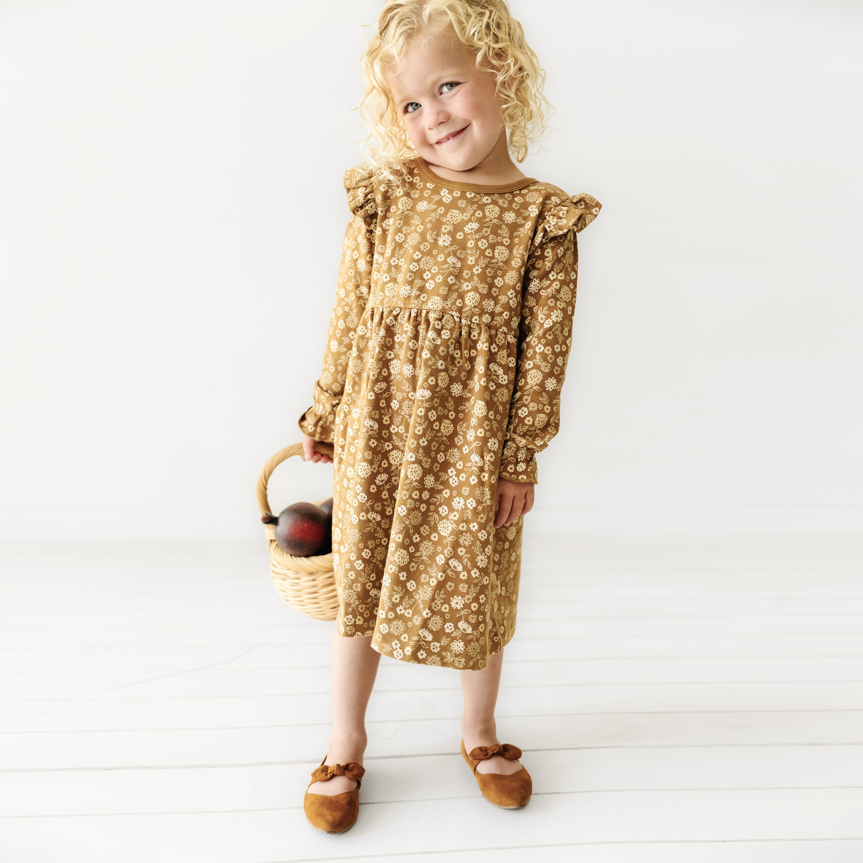 Organic Girls Ruffle Dress - Wildflower - Makemake Organics