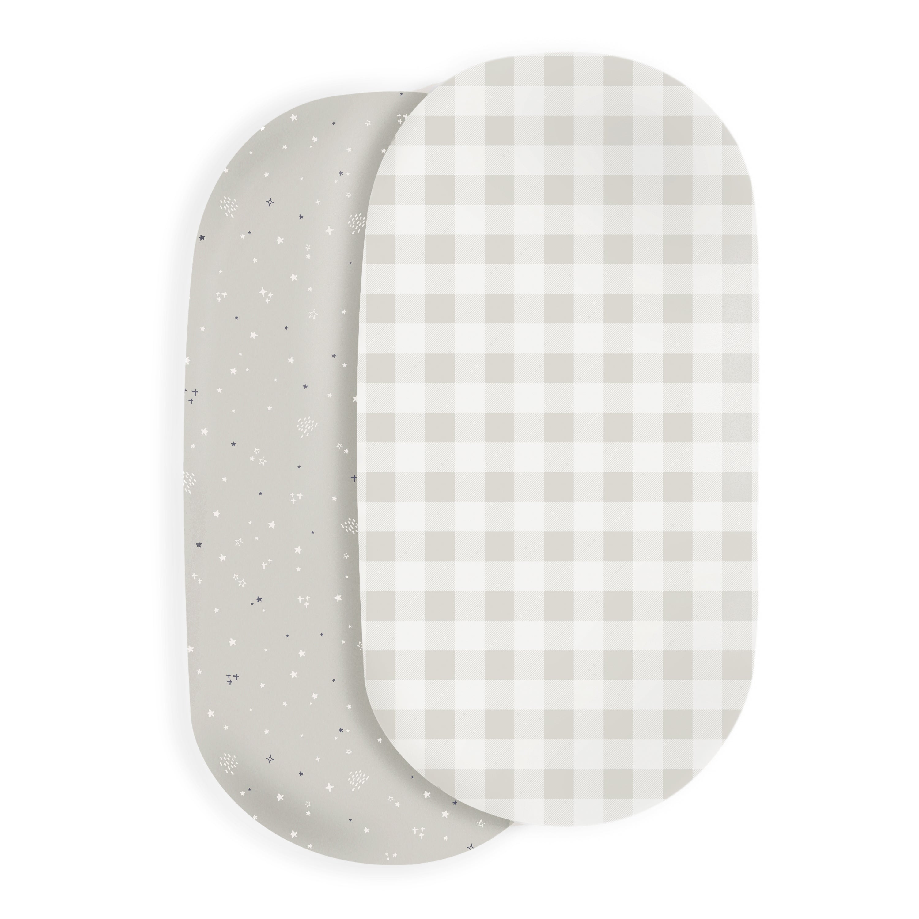 Bassinet Fitted Sheet - Milky Way & Gingham - Makemake Organics