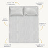 Organic Cotton Sheet Set - Cobi Blue Stripes - Makemake Organics