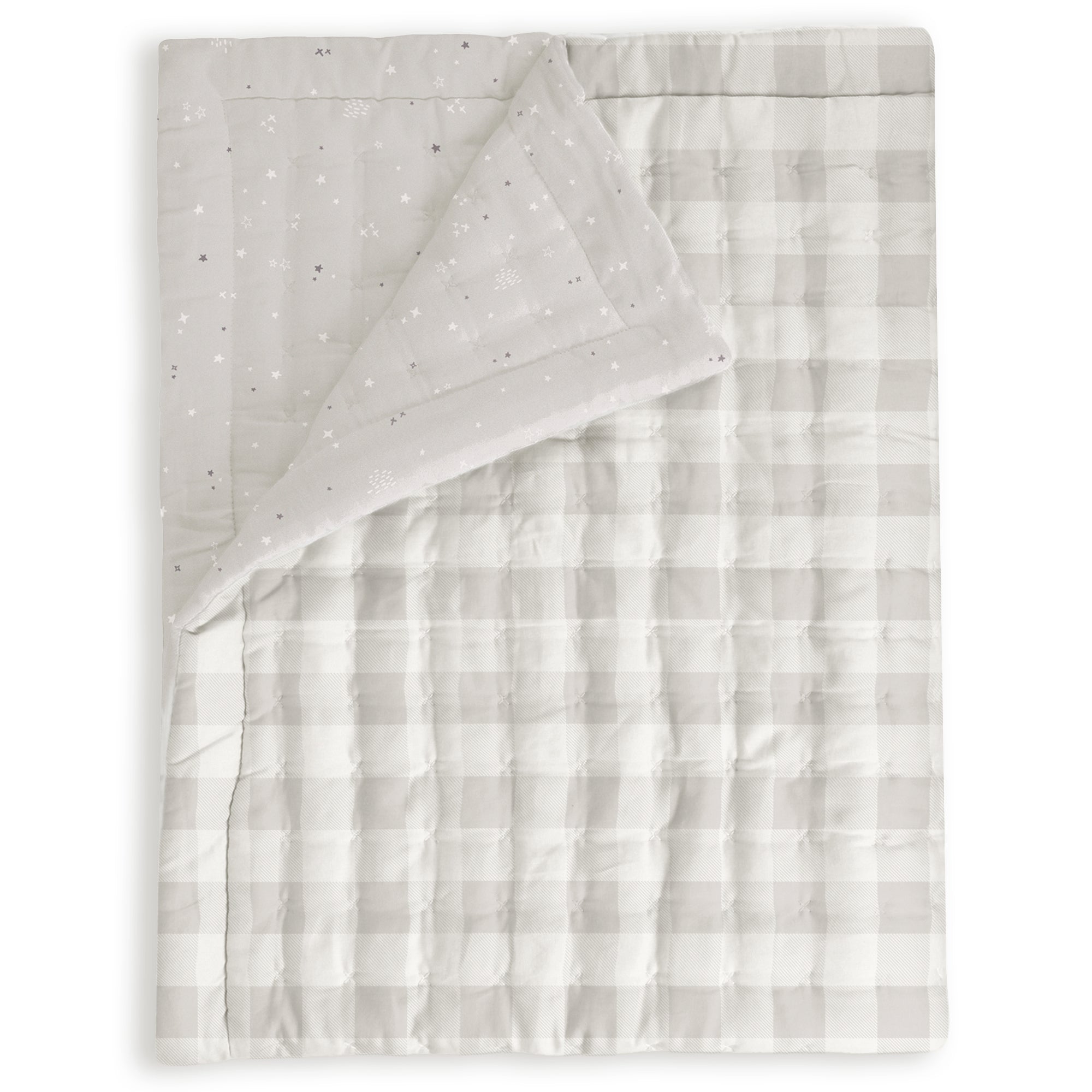 Organic Cotton Comforter - Milkyway & Gingham - Makemake Organics